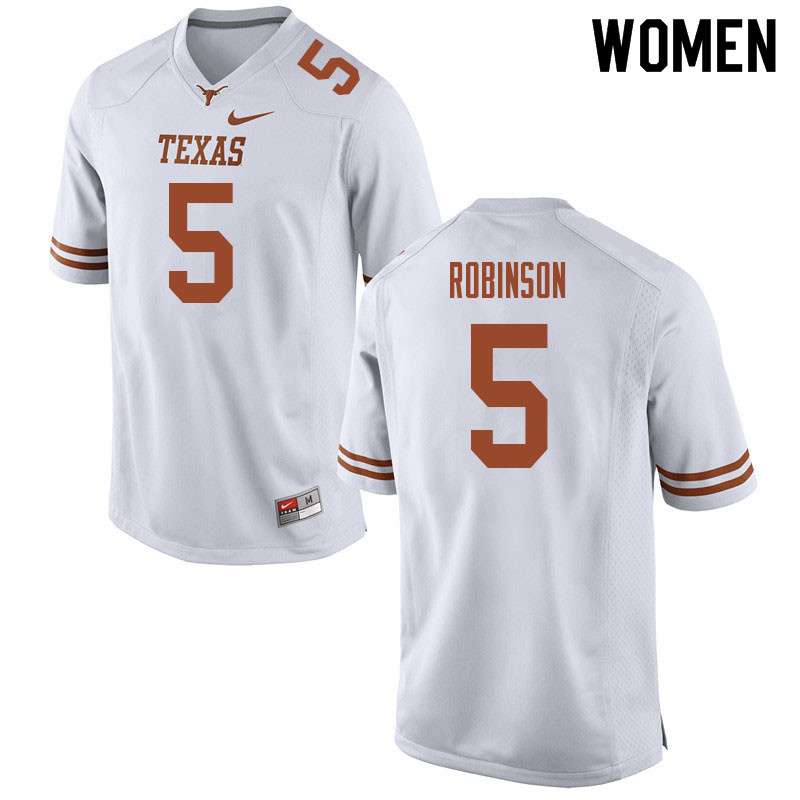 Women #5 Bijan Robinson Texas Longhorns College Football Jerseys Sale-White